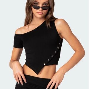 Black asymmetrical top